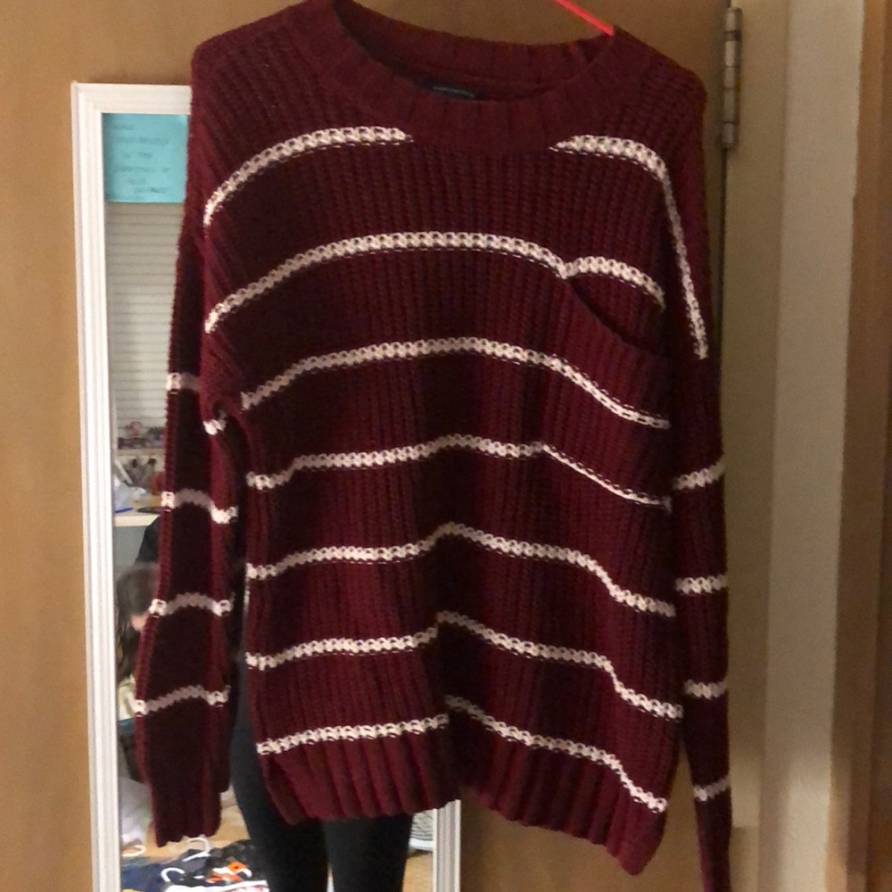 Maroon and White Sweater
